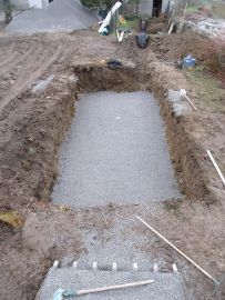 Terrassement pour accueillir la piscine